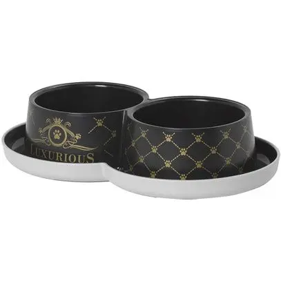 Gamelle double pour petit chien ou chat "Luxurious"